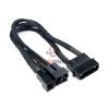 Molex to 3 x 3 pin Fan Adapter 7v Black Sleeved Extension Power Cable Modding