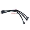 Molex to 3 x 3 pin Fan Adapter 7v Black Sleeved Extension Power Cable Modding #3 small image