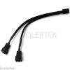 3-Pin Computer Case Fan Y Splitter / PC Power Adapter Cable w/ Black Sleeve (6&#034;) #1 small image