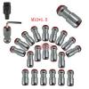 RED M12x1.5 STEEL JDM EXTENDED DUST CAP LUG NUTS WHEEL RIMS TUNER WITH LOCK