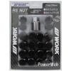20P WORK Wheels RS nuts 21HEX M12 x P1.25 34mm 25g BLACK lock nut Japan Made #1 small image