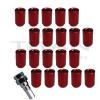 20 Piece Red Chrome Tuner Lugs Nuts | 12x1.5 Hex Lugs | Key Included