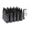 Z RACING BLACK DRAG SPIKE EXTENDED STEEL LUG NUTS OPEN SET 20 PCS KEY 12X1.5MM #1 small image