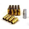 NNR PERFORMANCE EXTENDED STEEL LUG NUTS W/ LOCK FOR HONDA AND ACURA 12X1.5 GOLD