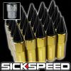 20 24K/BLK SPIKED 60MM ALUMINUM EXTENDED LOCKING LUG NUTS WHEELS/RIMS 12X1.5 L07 #1 small image