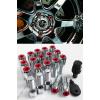 20 Pcs M14 X 1.5 Chrome Wheel Lug Nut Bolts W/ Red Lock Caps+Key+Socket For VW #1 small image