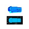 Type-4 50mm Wheel Rim Closed End Lug Nuts 20 PCS Set M12 X 1.5 BLUE w/ LOCK #3 small image