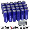 SICKSPEED 20 PC BLUE/POLISHED CAPPED EXTENDED 60MM LOCKING LUG NUTS 14X1.5 L19 #1 small image