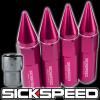 SICKSPEED 4 PC SPIKED 60MM LOCKING LUG NUTS FOR WHEELS/RIMS 12X1.5 PINK L20 #1 small image