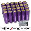 SICKSPEED 24 PC PURPLE/24K GOLD CAPPED EXTENDED 60MM LOCKING LUG NUTS 1/2x20 L23 #1 small image