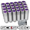SICKSPEED 24 PC POLISHED/PURPLE CAPPED EXTENDED 60MM LOCKING LUG NUTS 1/2x20 L23 #1 small image