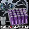20 PURPLE/POLISHED CAPPED ALUMINUM EXTENDED 60MM LOCKING LUG NUTS 12X1.5 L07 #1 small image