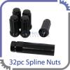 32pc Black Spline Lug Nuts | 14x2 Threads | for Ford F250 F350 Superduty Locks #1 small image