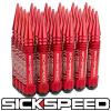 SICKSPEED 24 PC RED 5 1/2&#034; LONG SPIKED STEEL LOCKING LUG NUTS 12X1.25 L13
