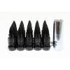 Z Racing Black Bullet 57mm 12X1.5 Steel Lug Nuts Key Tuner Close Extended