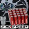 20 RED/POLISHED CAPPED ALUMINUM EXTENDED 60MM LOCKING LUG NUTS WHEEL 12X1.5 L17 #1 small image