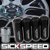 4 BLACK CAPPED ALUMINUM EXTENDED TUNER LOCKING LUG NUTS FOR WHEELS 12X1.5 L20 #1 small image