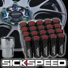 20 BLACK/RED CAPPED ALUMINUM EXTENDED 60MM LOCKING LUG NUTS WHEELS 12X1.5 L07
