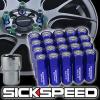 20 BLUE/POLISHED CAPPED ALUMINUM EXTENDED 60MM LOCKING LUG NUTS WHEEL 12X1.5 L17