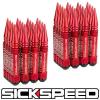 SICKSPEED 32 PC RED 5 1/2&#034; LONG SPIKED STEEL EXTENDED LOCKING LUG NUTS 14X2