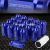 20X RACING RIM 50MM OPEN END ANODIZED WHEEL LUG NUT+ADAPTER KEY BLUE #1 small image