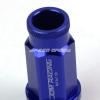20X RACING RIM 50MM OPEN END ANODIZED WHEEL LUG NUT+ADAPTER KEY BLUE #3 small image