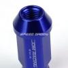 20X RACING RIM 50MM OPEN END ANODIZED WHEEL LUG NUT+ADAPTER KEY BLUE #4 small image
