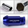 20X RACING RIM 50MM OPEN END ANODIZED WHEEL LUG NUT+ADAPTER KEY BLUE #5 small image