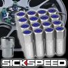 16 POLISHED/BLUE CAP ALUMINUM 60MM EXTENDED LOCKING LUG NUTS WHEELS 12X1.5 L16 #1 small image