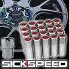 20 POLISHED/RED CAPPED ALUMINUM EXTENDED 60MM LOCKING LUG NUTS WHEELS 12X1.5 L17 #1 small image