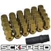 24 GOLD STEEL LOCKING HEPTAGON SECURITY LUG NUTS LUGS FOR WHEELS/RIMS 12X1.5 L18 #1 small image