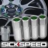 4 POLISHED/GREEN CAPPED ALUMINUM EXTENDED TUNER LOCK LUG NUTS WHEELS 12X1.5 L20 #1 small image