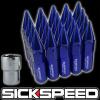 20 BLUE SPIKED ALUMINUM EXTENDED 60MM LOCKING LUG NUTS WHEELS/RIMS 12X1.5 L17 #1 small image