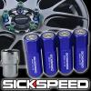 4 BLUE/POLISHED CAPPED ALUMINUM EXTENDED 60MM LOCKING LUG NUTS WHEELS 12X1.5 L02 #1 small image