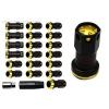 Chevy HHR Cobalt 20pc Steel Slim Extended Lug Nuts + Lock 12x1.5mm Gold Closed