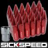 SICKSPEED 24 PC RED SPIKED ALUMINUM LOCKING LUG NUTS FOR WHEELS/RIMS 12X1.25 L13 #1 small image
