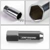 FOR CAMRY/CELICA/COROLLA 20X EXTENDED ACORN TUNER WHEEL LUG NUTS+LOCK+KEY SILVER