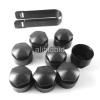 8x Blk Locking Wheel Lug Bolt Center Nut Covers 21mm Caps + Tools For AUDI VW #1 small image