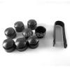8x Blk Locking Wheel Lug Bolt Center Nut Covers 21mm Caps + Tools For AUDI VW #2 small image
