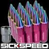 16 SPIKE ALUMINUM 60MM EXTENDED LOCKING LUG NUTS WHEELS/RIM 12X1.5 PINK/NEO L16 #1 small image