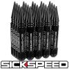 SICKSPEED 20 PC BLACK 5 1/2&#034; LONG SPIKED STEEL LOCKING LUG NUTS 12X1.5 L07