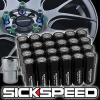 24 BLACK/POLISHED CAPPED ALUMINUM EXTENDED 60MM LOCKING LUG NUTS 12X1.5 L18 #1 small image