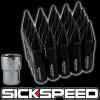 20 BLACK SPIKED ALUMINUM 60MM EXTENDED LOCKING LUG NUTS WHEELS/RIMS 12X1.5 L07 #1 small image
