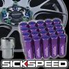 20 PURPLE/BLUE CAPPED ALUMINUM EXTENDED 60MM LOCKING LUG NUTS WHEELS 12X1.5 L07 #1 small image
