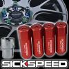 SICKSPEED 4 PC RED CAPPED ALUMINUM LOCKING LUG NUTS FOR WHEELS 12X1.25 L15 #1 small image