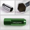 FOR DTS STS DEVILLE CTS 20 PCS M12 X 1.5 ALUMINUM 60MM LUG NUT+ADAPTER KEY GREEN