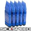 SICKSPEED 20 PC BLUE 5 1/2&#034; LONG SPIKED STEEL EXTENDED LOCKING LUG NUTS 14X2