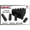 1999-2010 Gmc Sierra Yukon Denali 2&#034; Black Spline Lug Nuts 6x5.5 Anti Theft