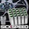 20 POLISHED/GREEN CAP ALUMINUM EXTENDED 60MM LOCKING LUG NUTS WHEELS 12X1.5 L17 #1 small image