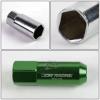 20 X M12 X 1.5 EXTENDED ALUMINUM LUG NUT+ADAPTER KEY DTS STS DEVILLE CTS GREEN